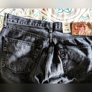 Levis 501 Mens button fly washed black jeans 33x32